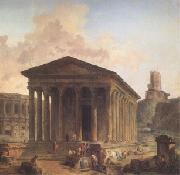 ROBERT, Hubert The Maison Carre at Nimes with the Amphitheater and the Magne Tower (mk05) china oil painting reproduction